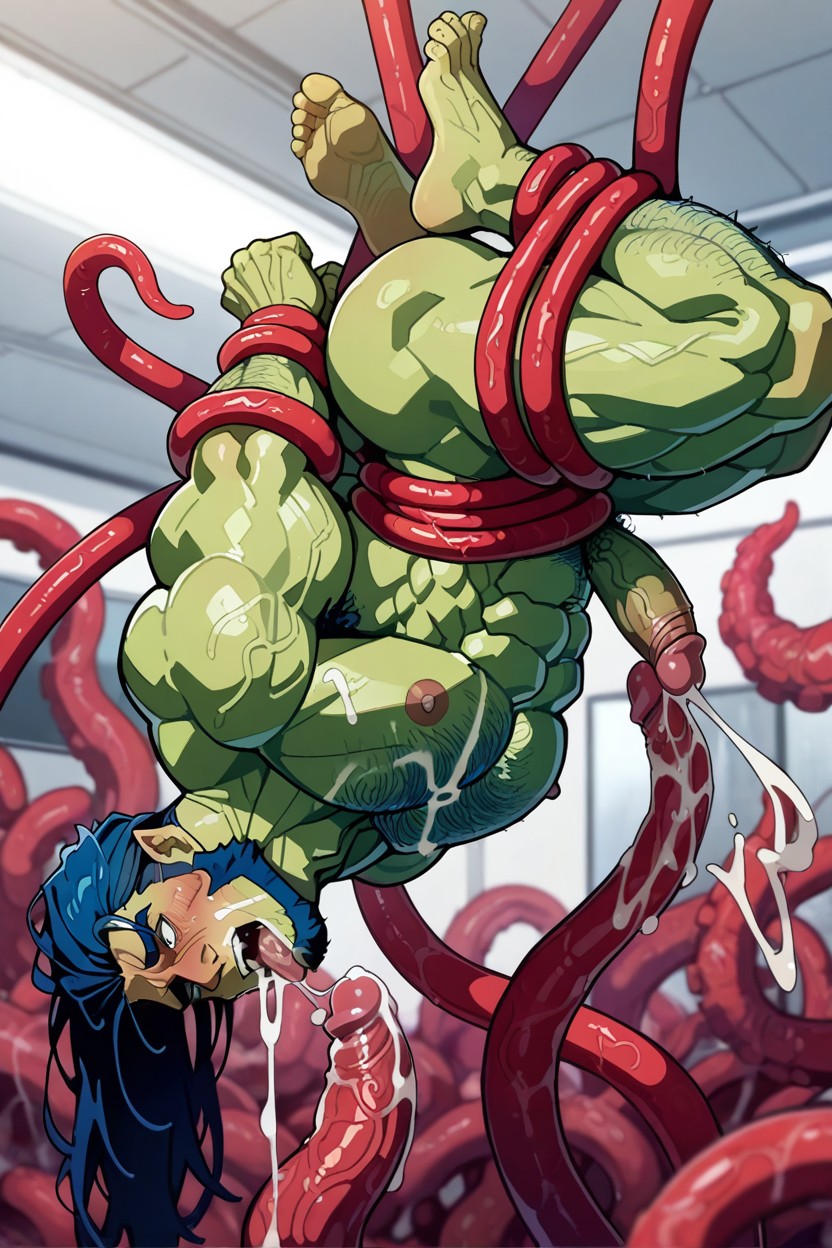Dynamic Poses, Perverted Poses, Red Tentacles Lift The Body Hogtie Porno gay IA