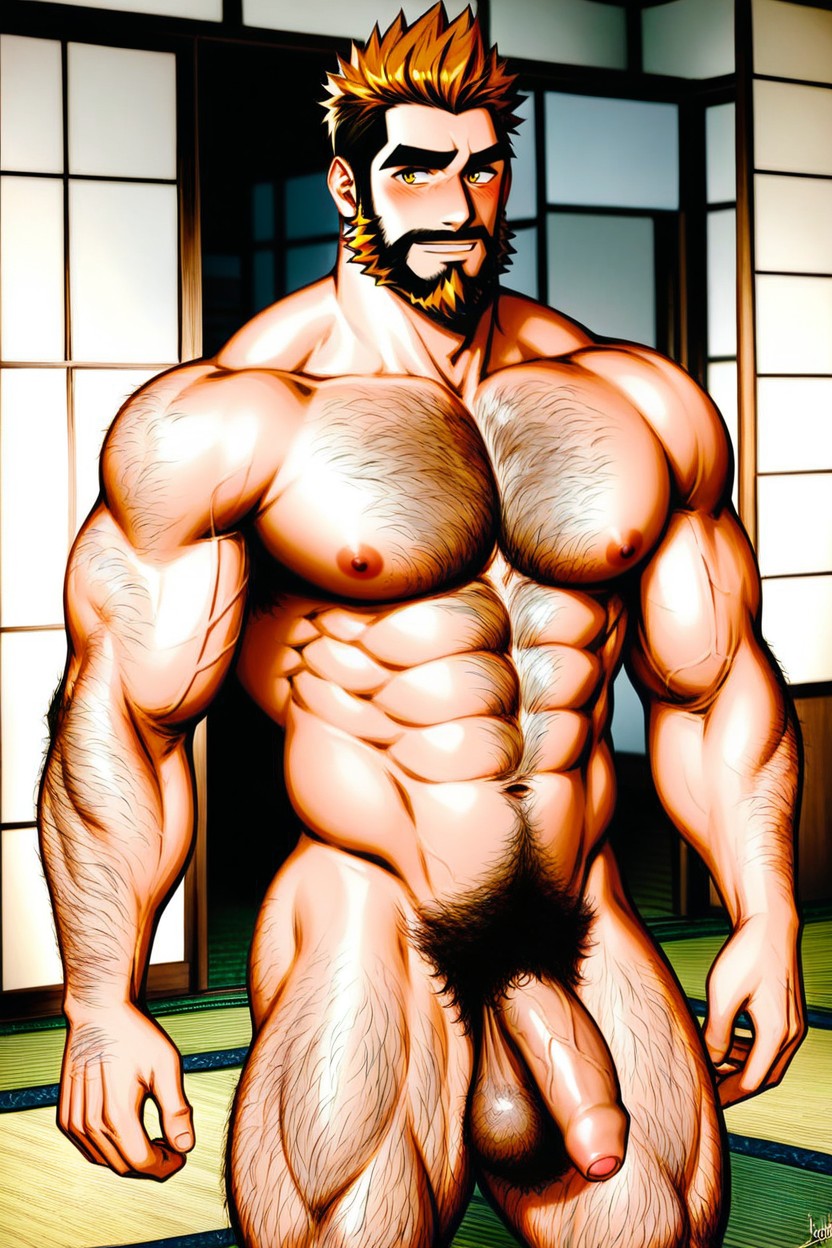 1 Person, Excessive Hairy Torso, Toned AI Gay Porn