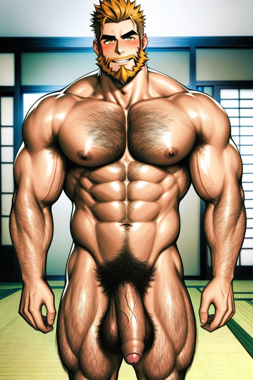 Toned, Light Brown Body Hair, Polla Larga Porno gay IA