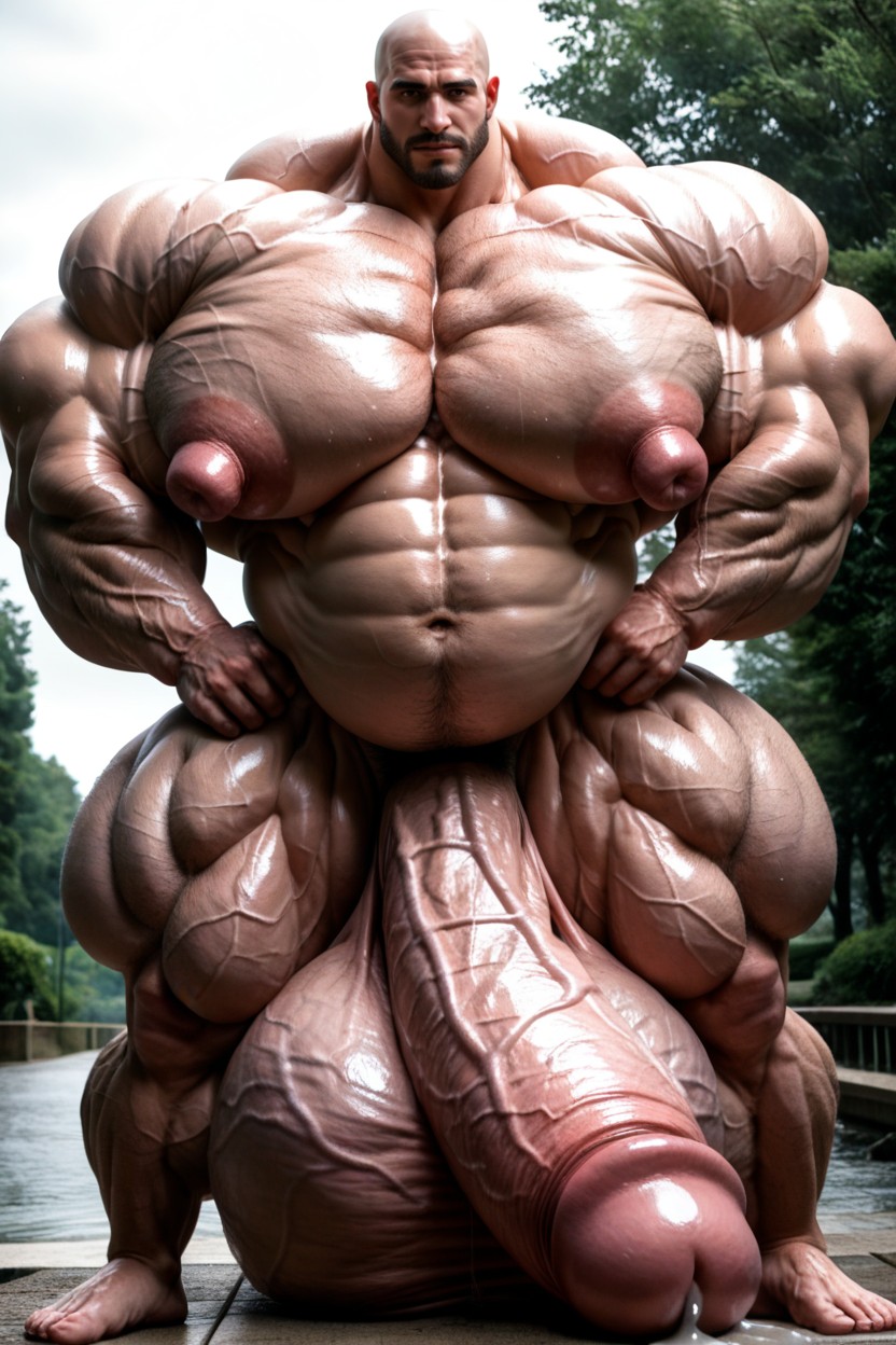 Massive Oversized Hyper Balls, Big Wide Chin, Low Body Fat Porno IA Gay