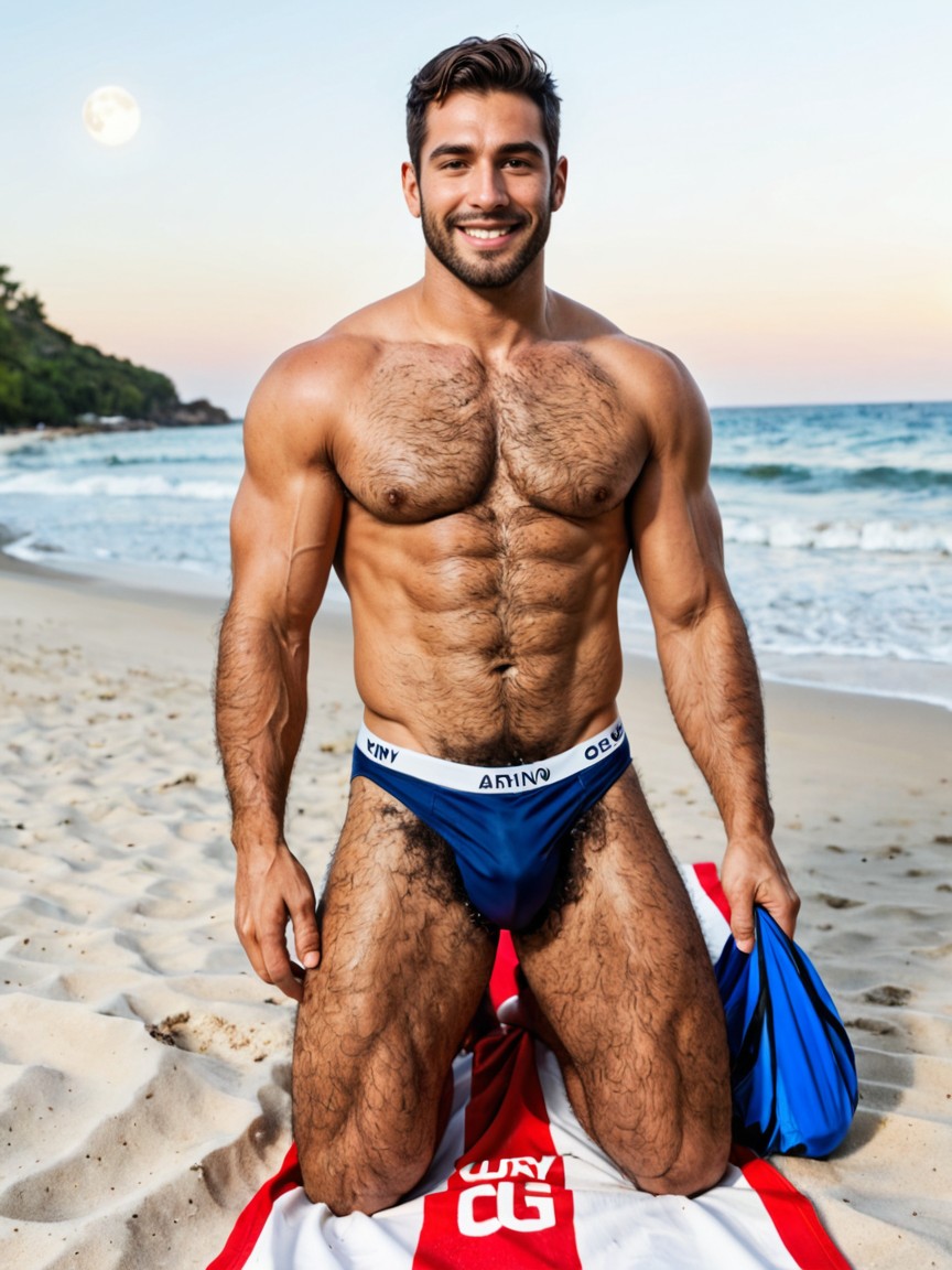 Kneeing In The Sand, Nushy Pubic Hair, Front View Porno gay IA