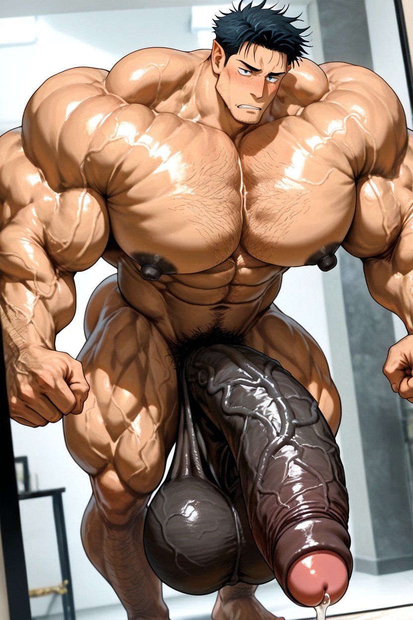 Bust Shot, Hyper-muscular, Gigantic Muscles AI Gay Porn