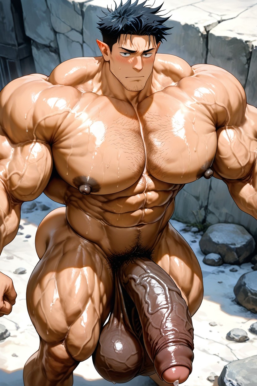 Hairy Derierre, Top Down, Oversized Muscles AI Gay Porn