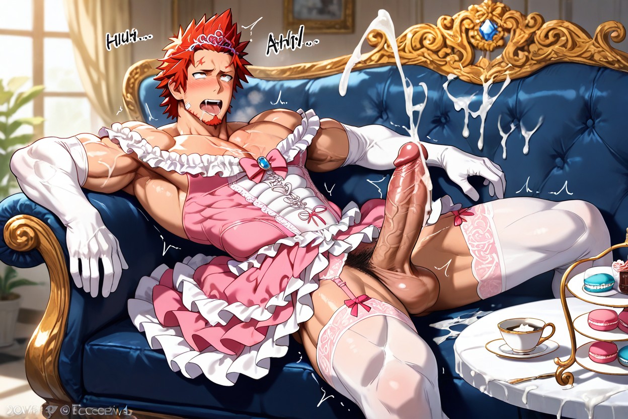 Red Hair, Cum On Macaron, In Palace's Bedroom AI Gay Porn