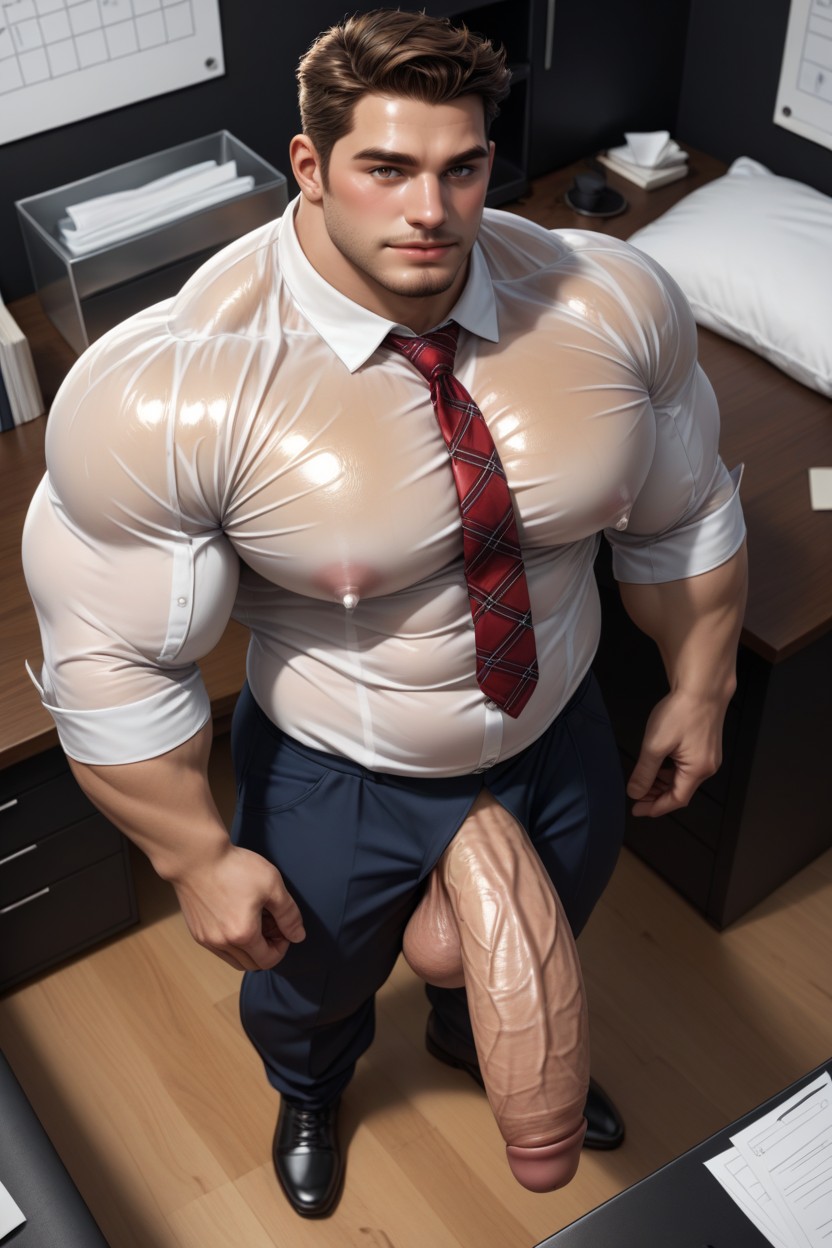 Big Giant Bulge, Oily Cocks, Wearing Plaid Business Tie Porno gay IA