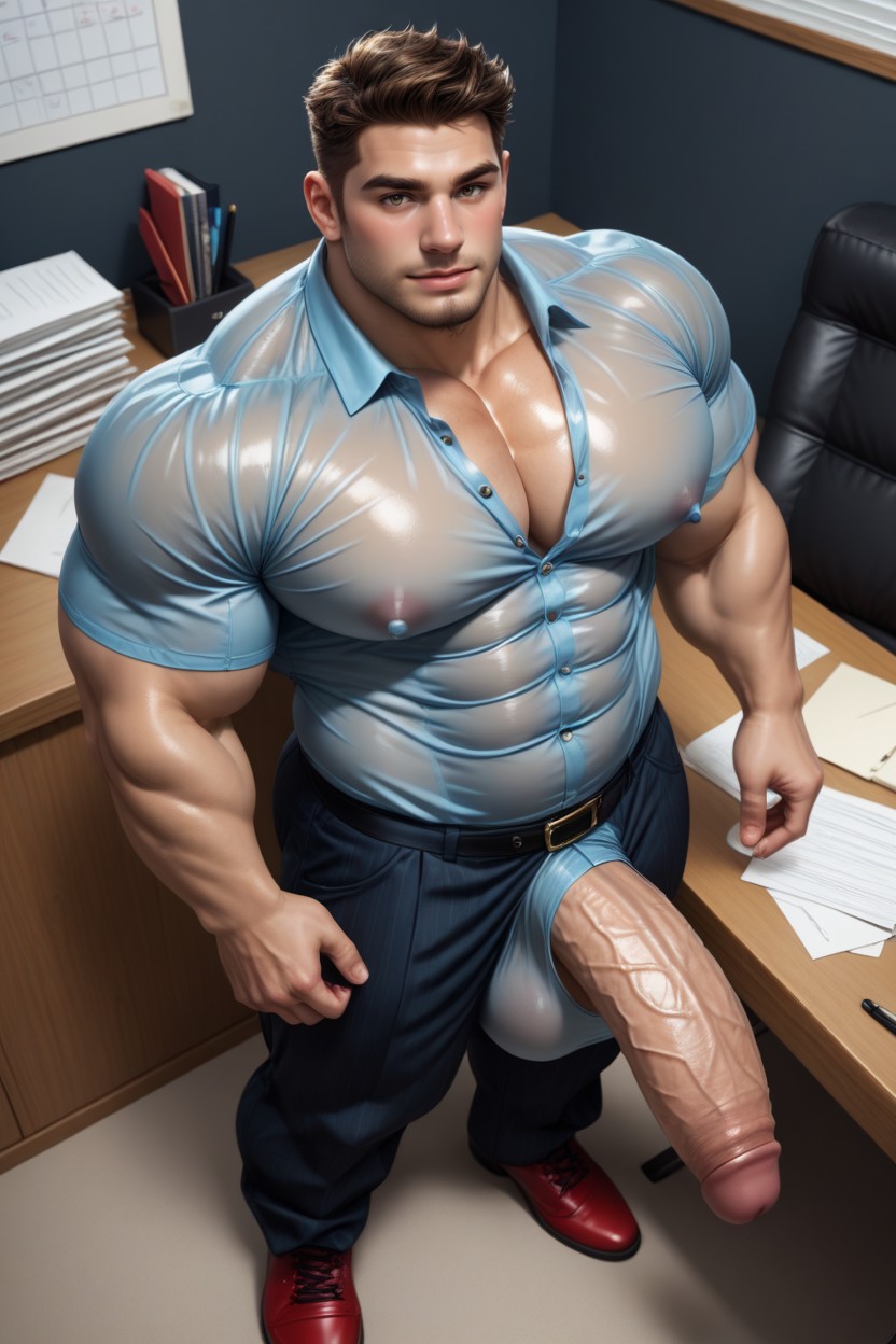 Wet Transparent Shirt, Big Huge Cocks, Happy AI Gay Porn