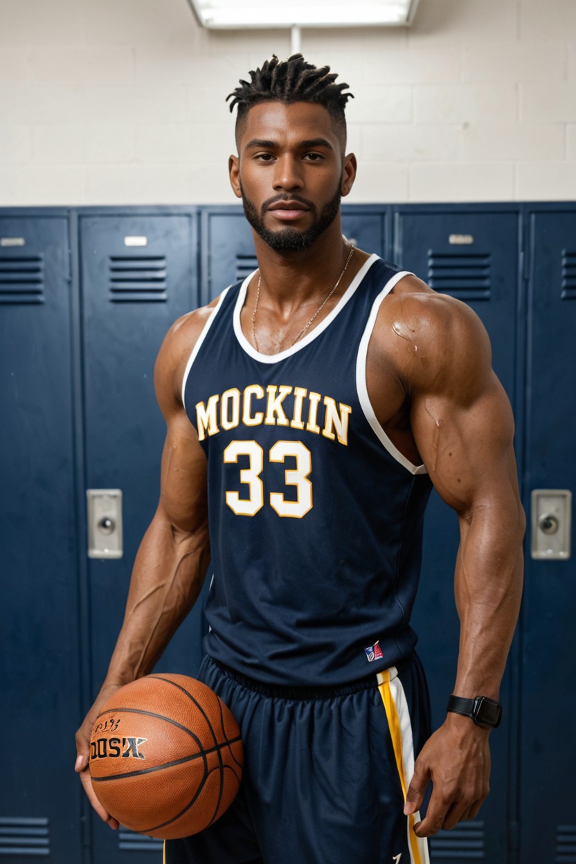 A - Black Man, Slightly Sweaty, African AI Gay Porn