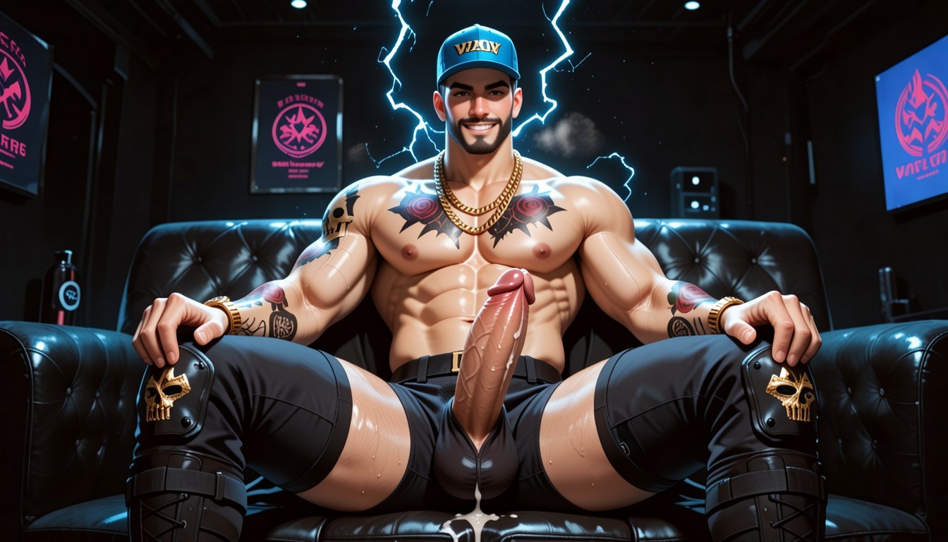 Full Face Blush Intense And Glowing, Vip Club, His Cock Looks Like A Glowing Dildo AI Gay Porn