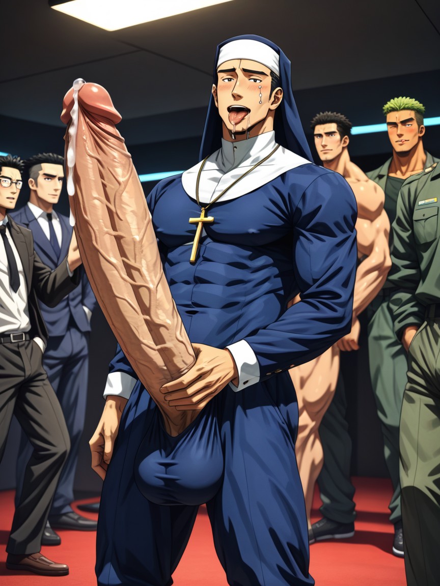 Beitemian, Looking Up At Viewer, Cock Thicker Than Whole Body AI Gay Porn