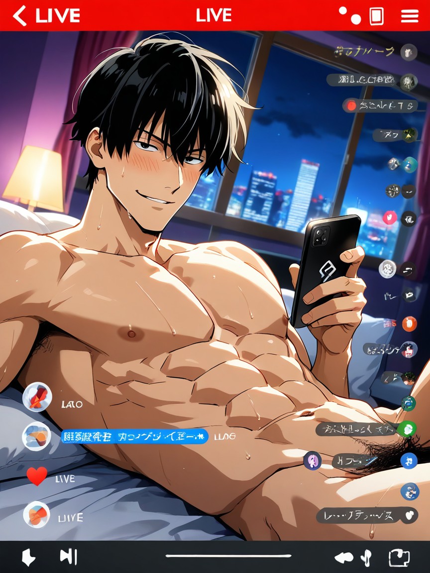 Live Chat Log, Japanese, Close-up Face AI Gay Porn