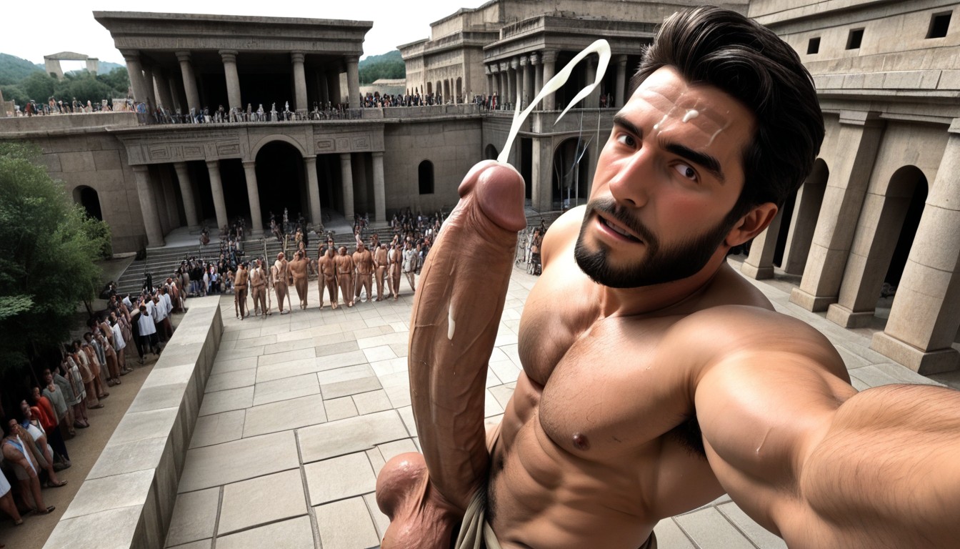 Exhibitionism, Standing Looking Up At Glans, Circle Jerk AI Gay Porn