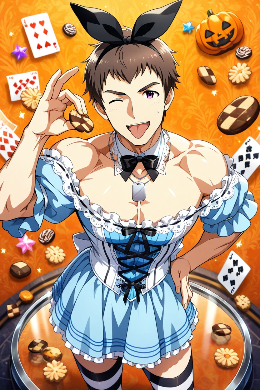 Arm Up, Cel Shading, Halloween Theme AI Gay Porn