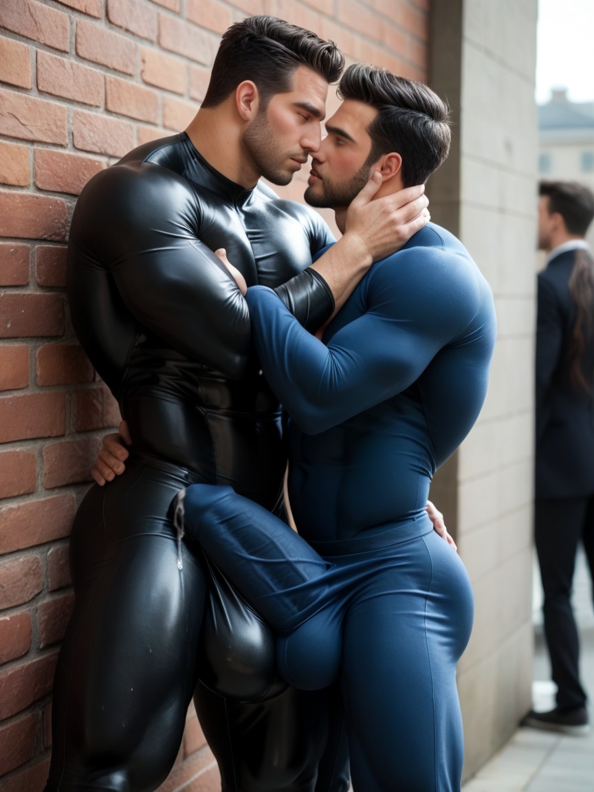 Looking Extremely Concerned And Nervous, Fully Erect Cock Bulge, Huge Fully Erect Upright Cock Bulge AI Gay Porn