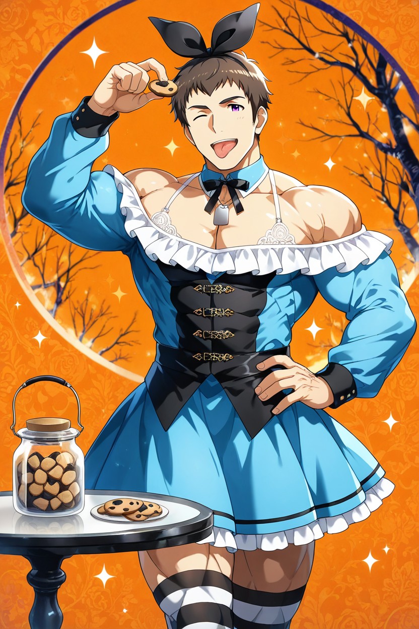 Laughing, Holding A Cookie, Kind Eyes AI Gay Porn