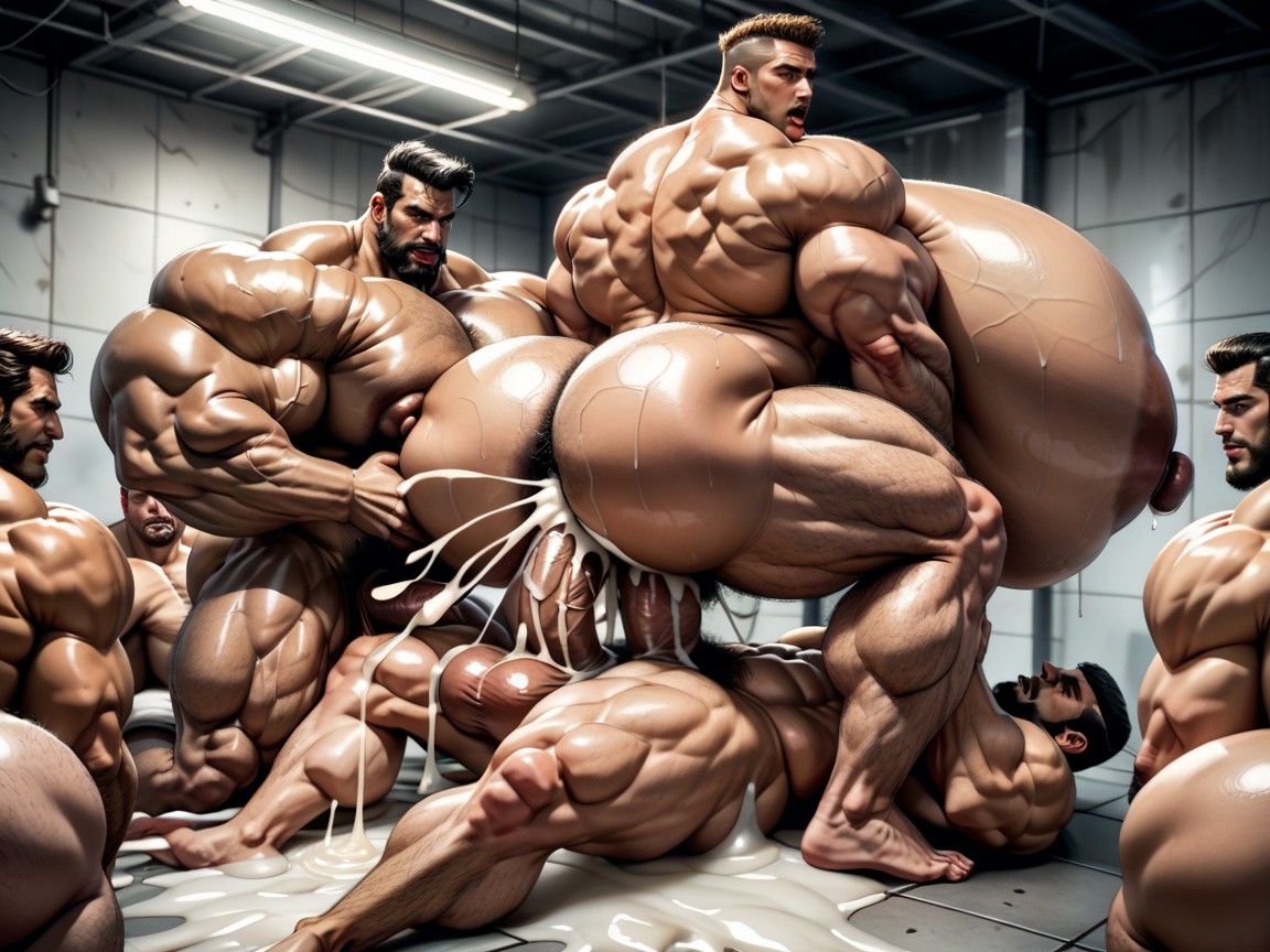 Many Huge Hyper Thick Cocks Everywhere, Extremadamente Pesado En La Parte Inferior, Hyper Bulky Porno gay IA