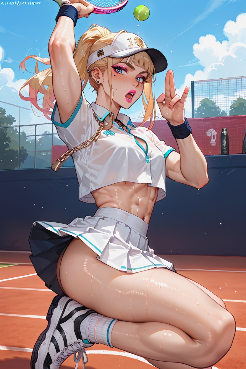 Upskirt, Hard Shadow, Tennis Ball AI Gay Porn