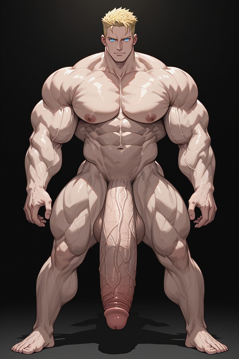 Massive Penis Exposed, Very Short Hair, Model AI Gay Porn