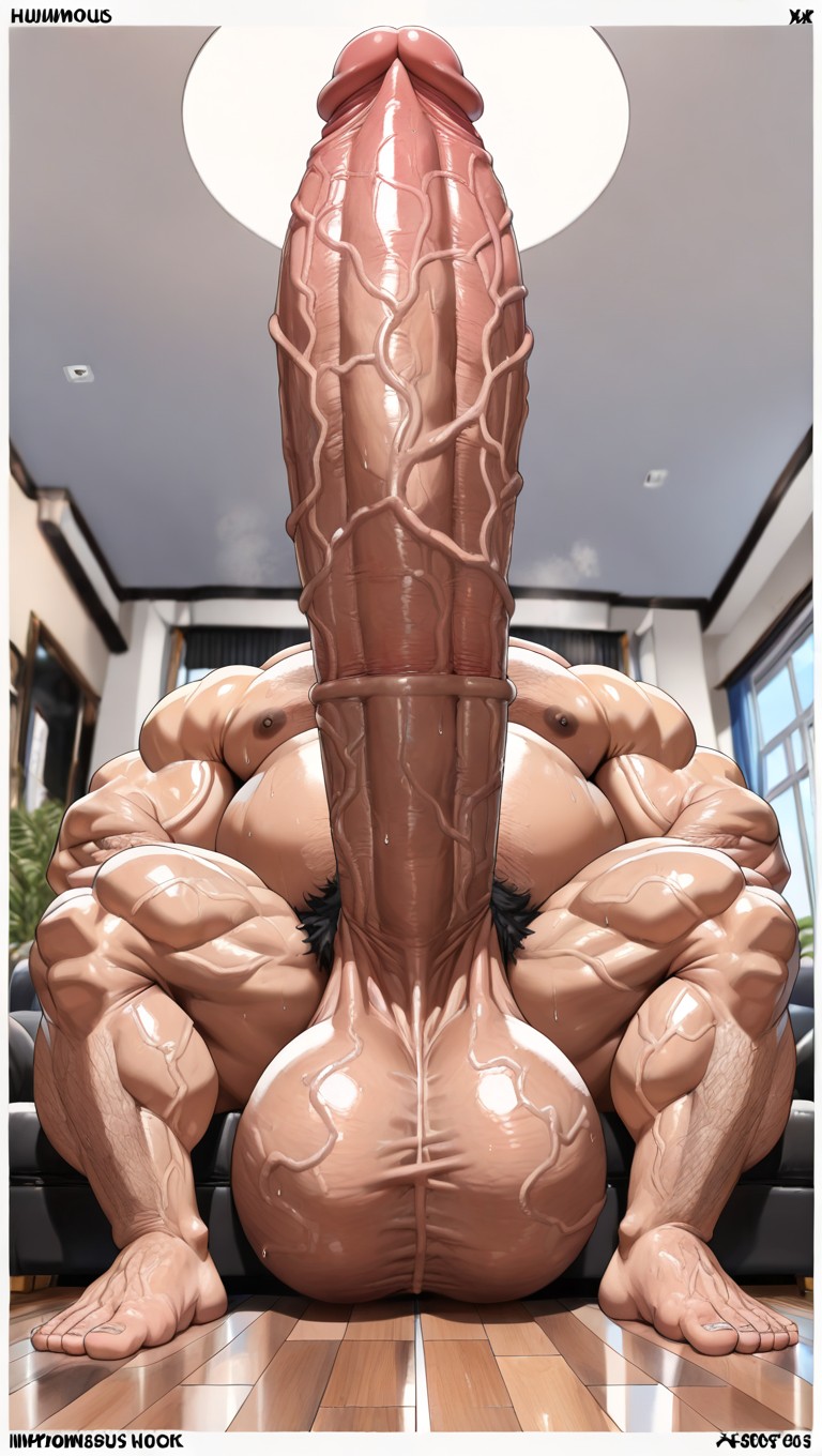 Ultra Huge Room Sized Impossibly Big And Thick Hyper Macro Penis, Sweaty, 30+ AI Gay Porn