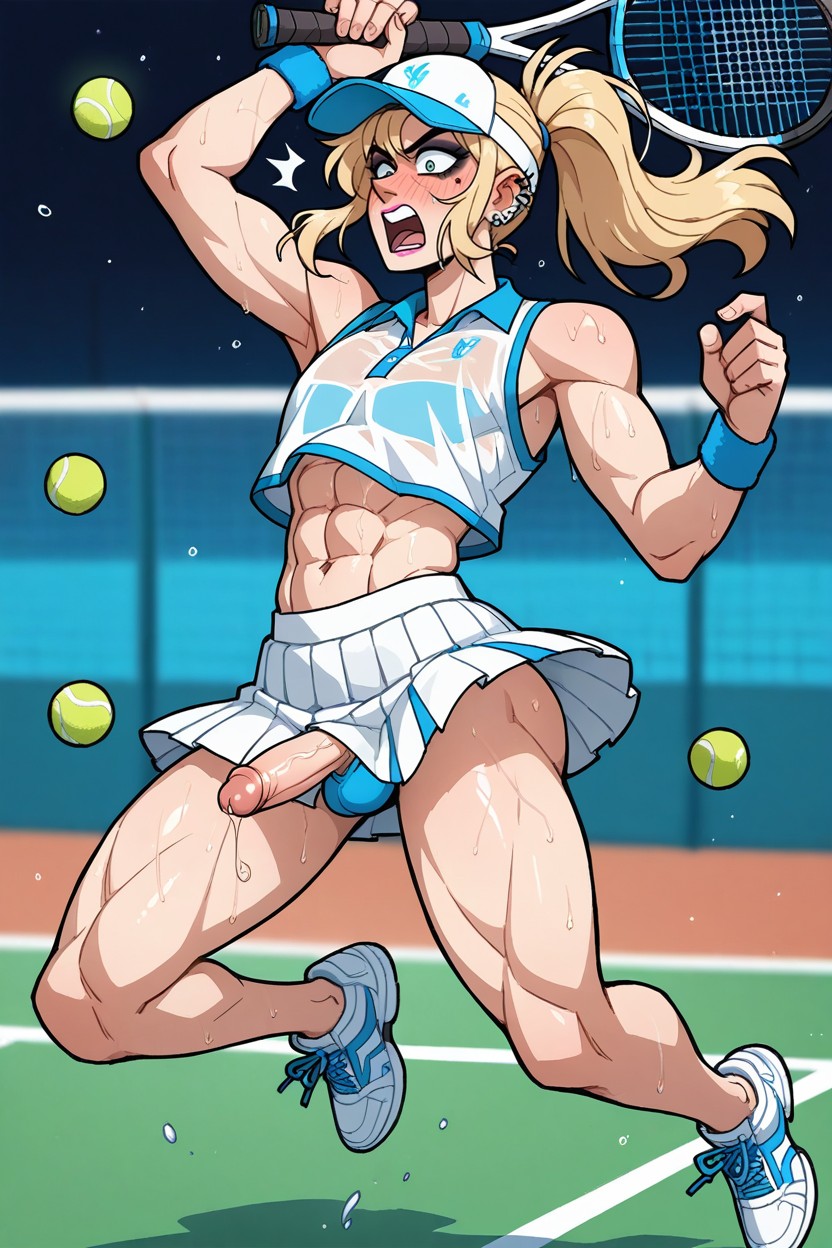 Femboi, See Through Crop Top, Vanripper Art Style Porno gay IA