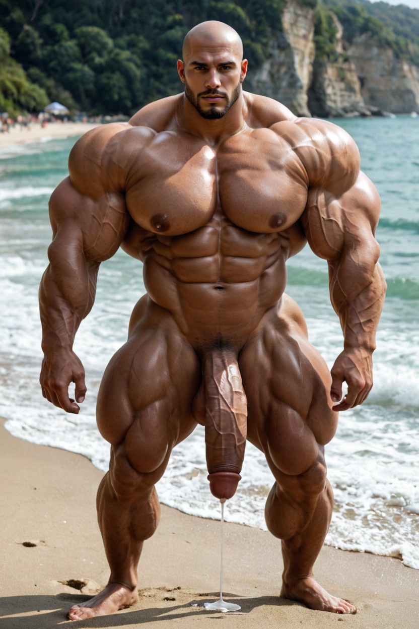 Giant Muscles, Completely Shaved Body, Get Off Hyper Penis AI Gay Porn