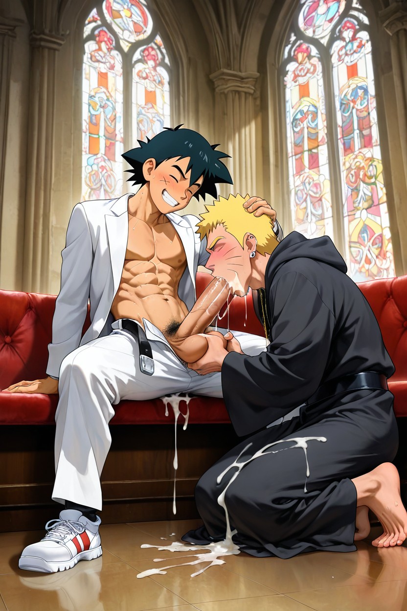 Beitemian Art Style, Melkor Mancin Artstyle, Swallowing Throat Bulge AI Gay Porn