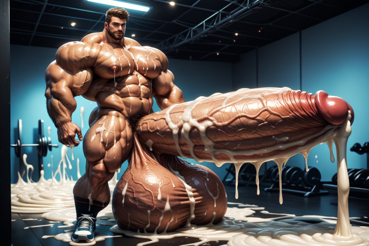 Enormous Penis, Dick Longer And Thicker Than Leg, Highly Detailed Porno gay IA
