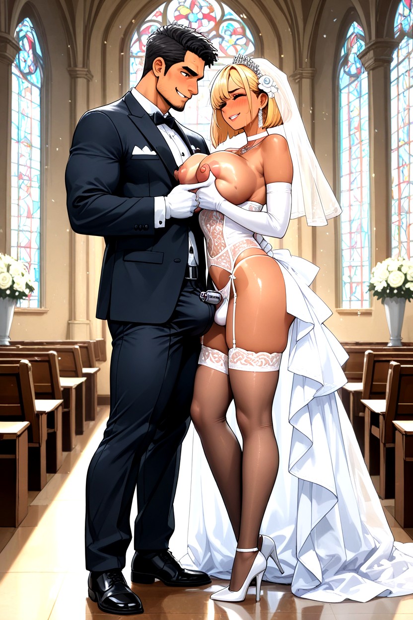 Gay Couple Who Just Got Married, Bride, The Bride Has A Cock In Chastity Porno gay IA
