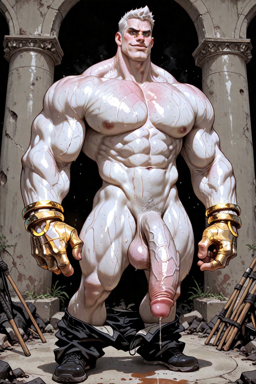 Kajinman, Vista Lateral, No Pants/shirt Just Naked Pornografia gay com IA