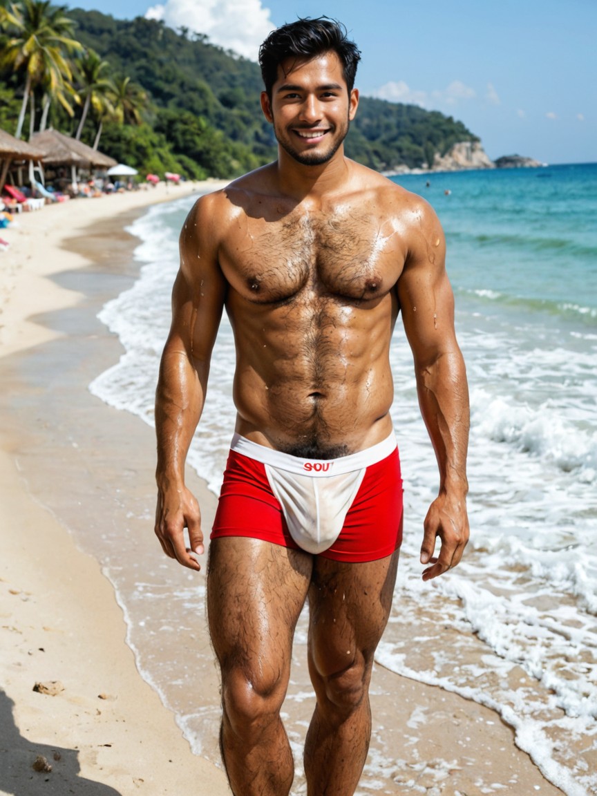 Not Naked, Smiling, Densely Hairy Abdomen Porno gay IA