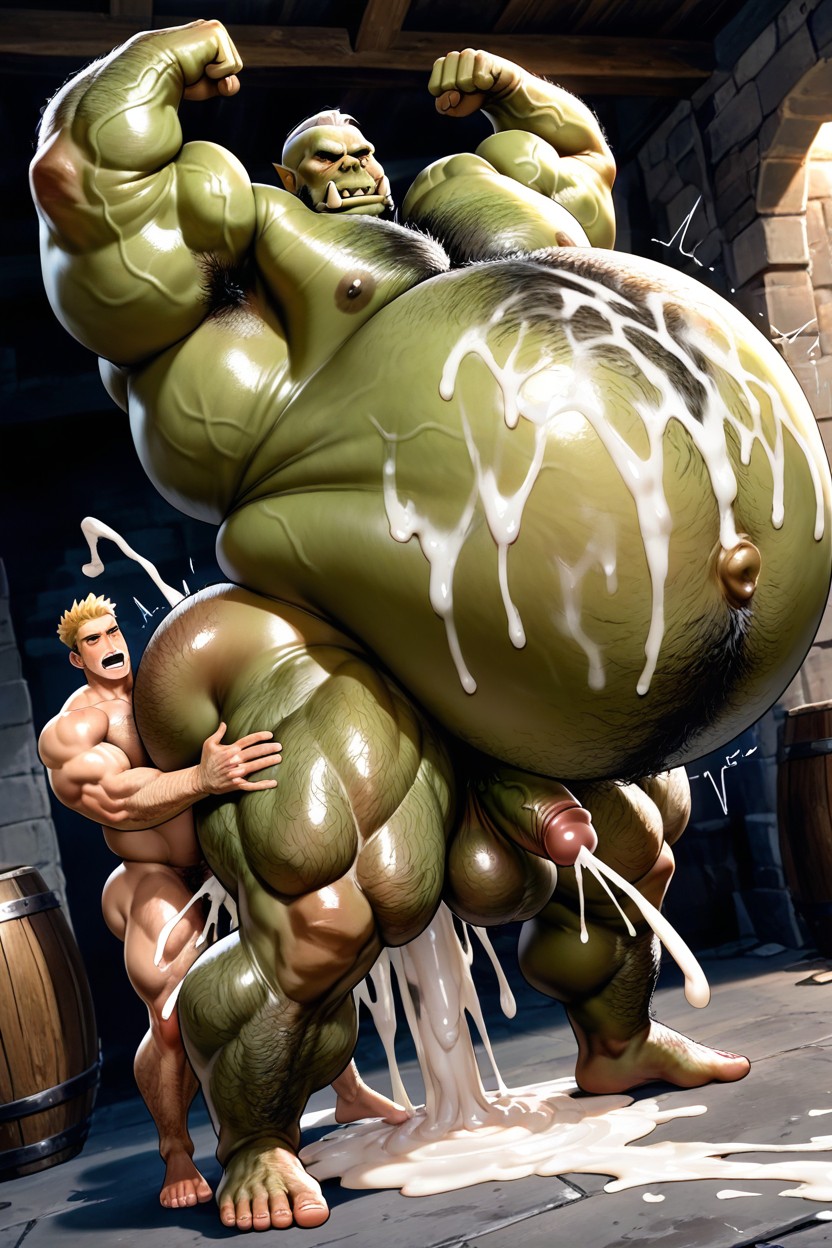 Belly Bigger Than Body, Very Oversized Big Belly, 18+ AI Gay Porn