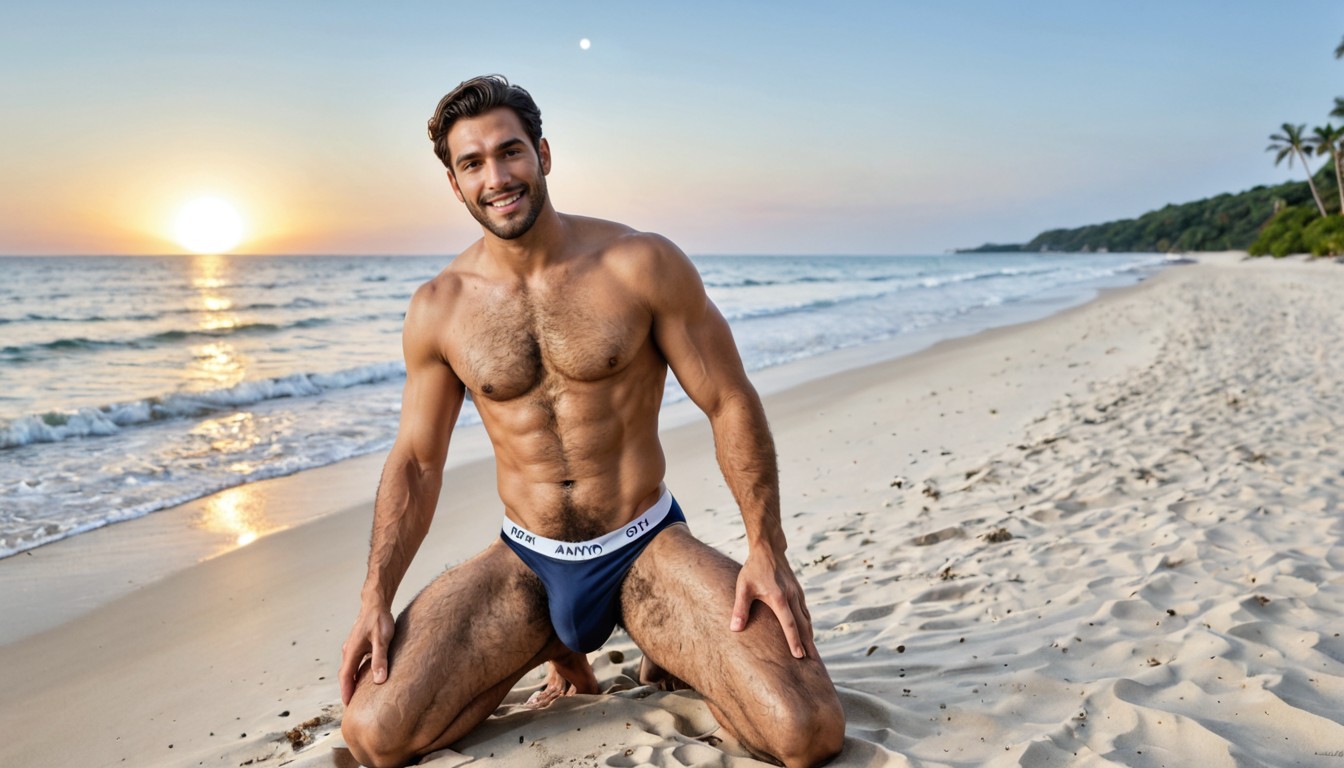 Upper Body Tilted Backwards, Excessive Hairy Chest, Very Dense Hairy Chest AI Gay Porn