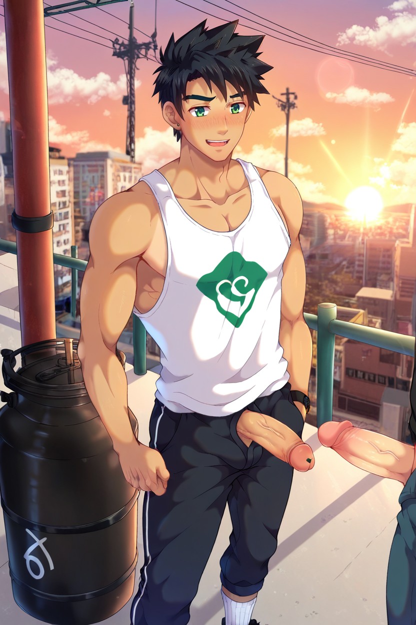Oversized Tank Top, Standing, Loose Tank Top Porno gay IA