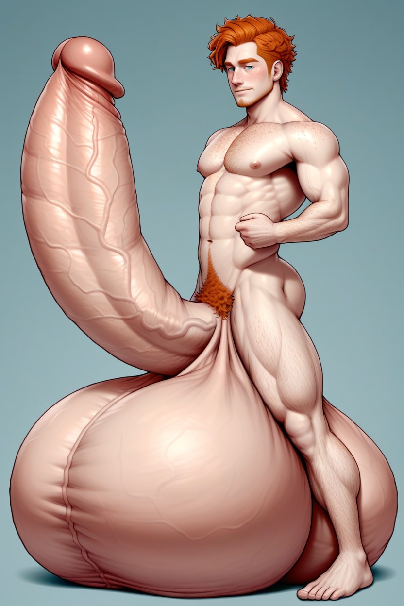 Penis Bigger Than Body, Massive Oversized Hyper Balls, Massive Oversized Hyper Cock AI Gay Porn