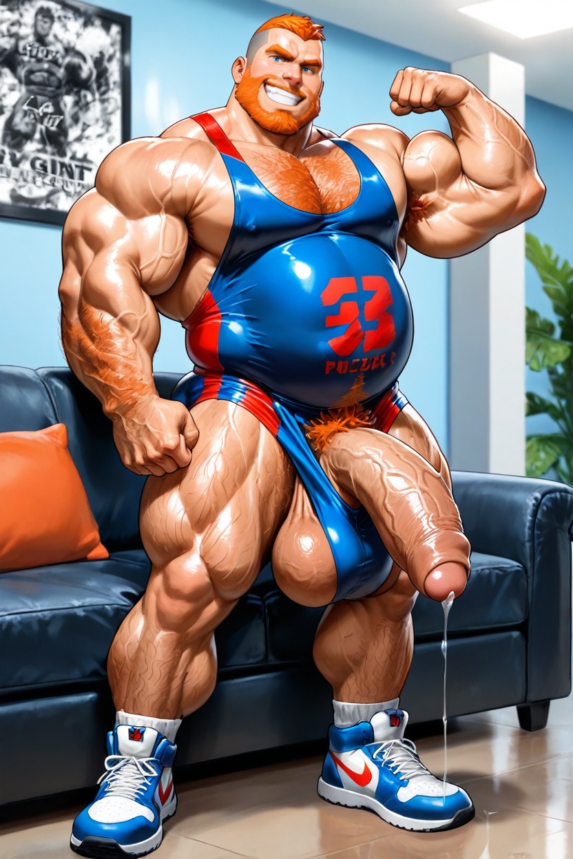 Side View, Gigantic, Couch AI Gay Porn