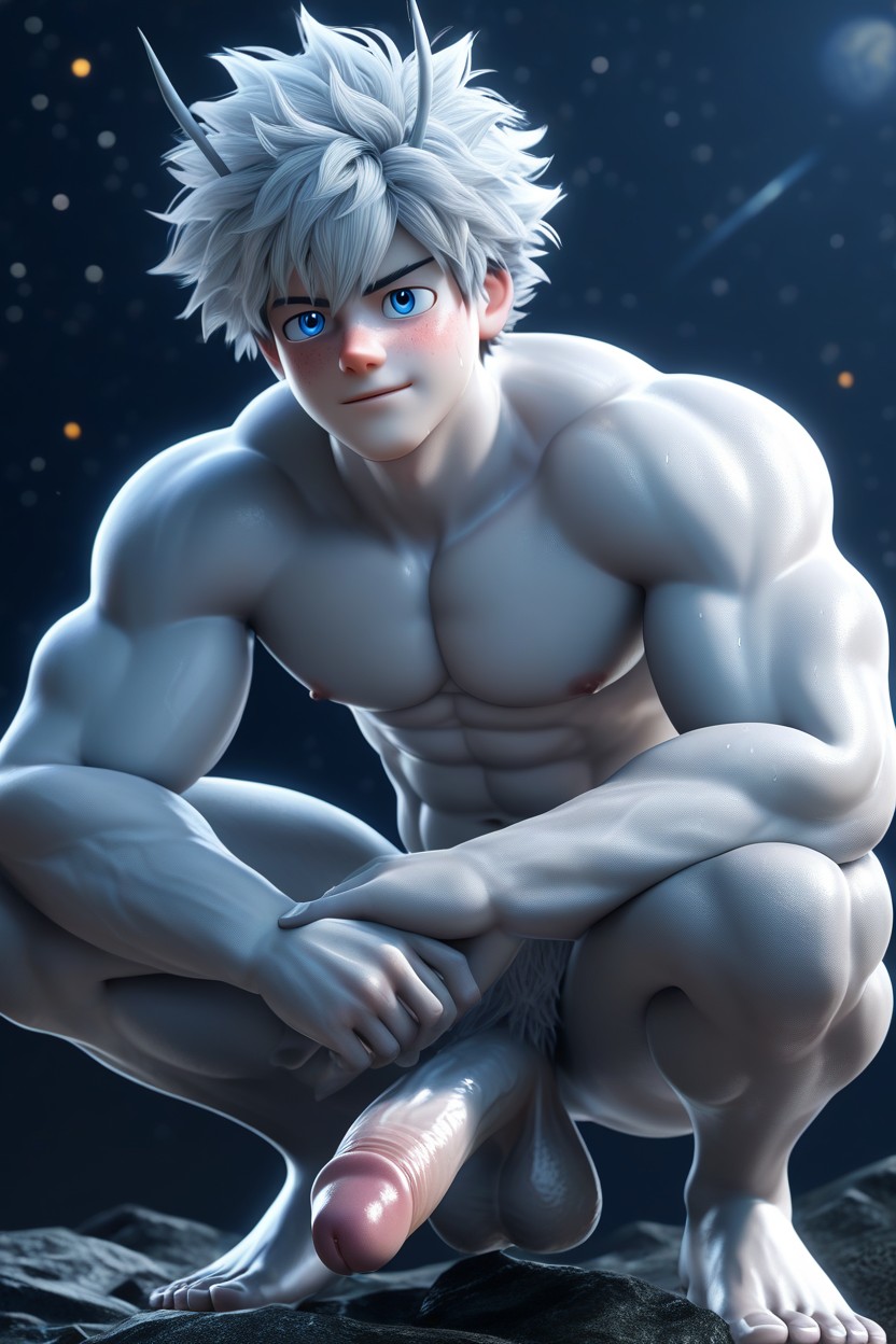 Big Balls, Smooth Skin, Izuku Hair AI Gay Porn