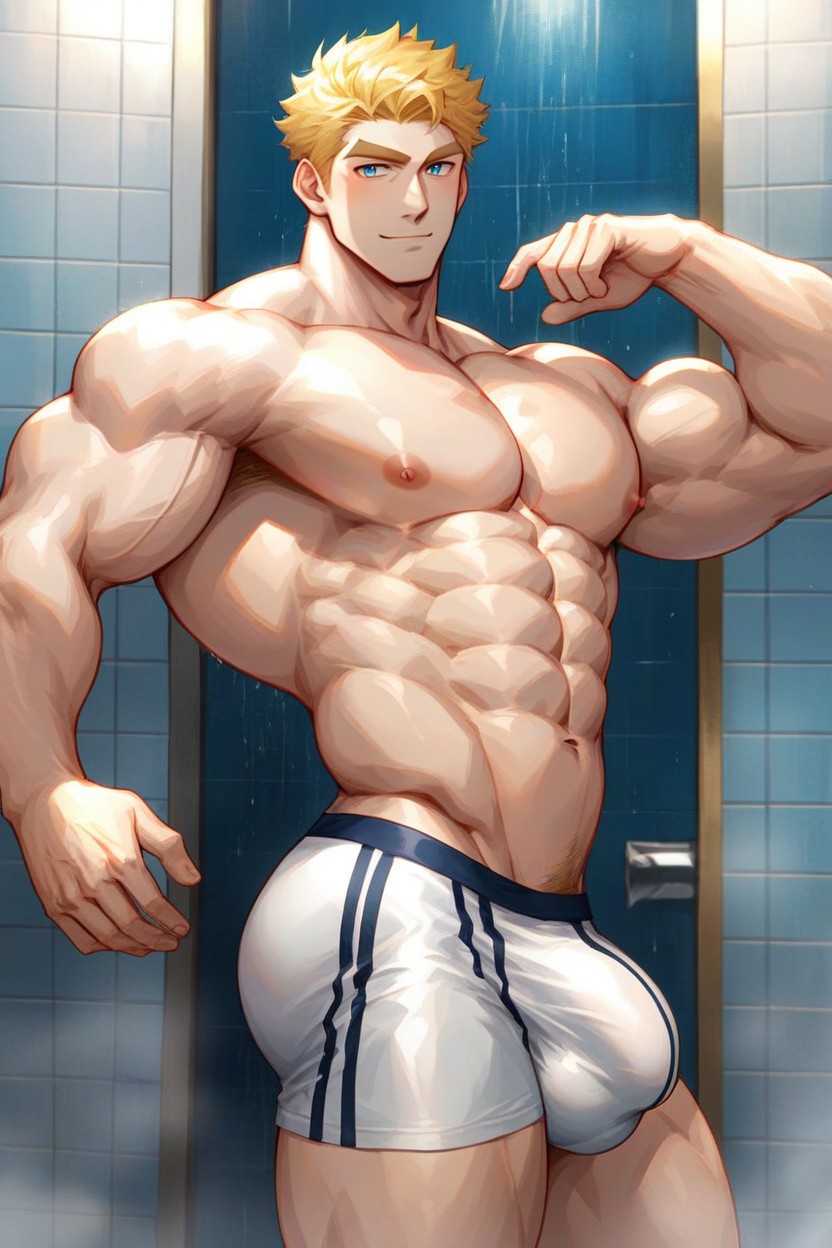 Shower, Perfect Abs, 18+ AI Gay Porn