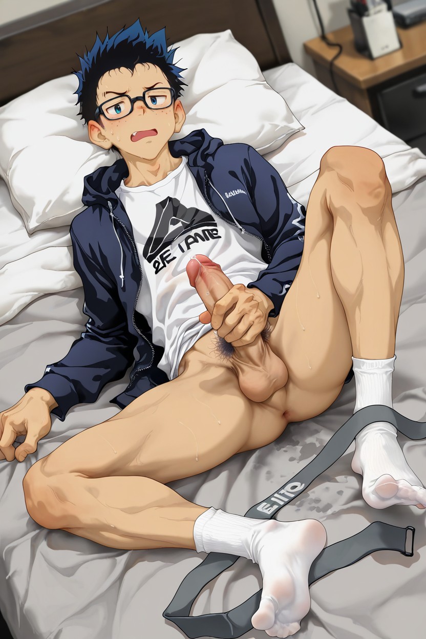 Boner, Tall, Unzipped Black Jeanes AI Gay Porn