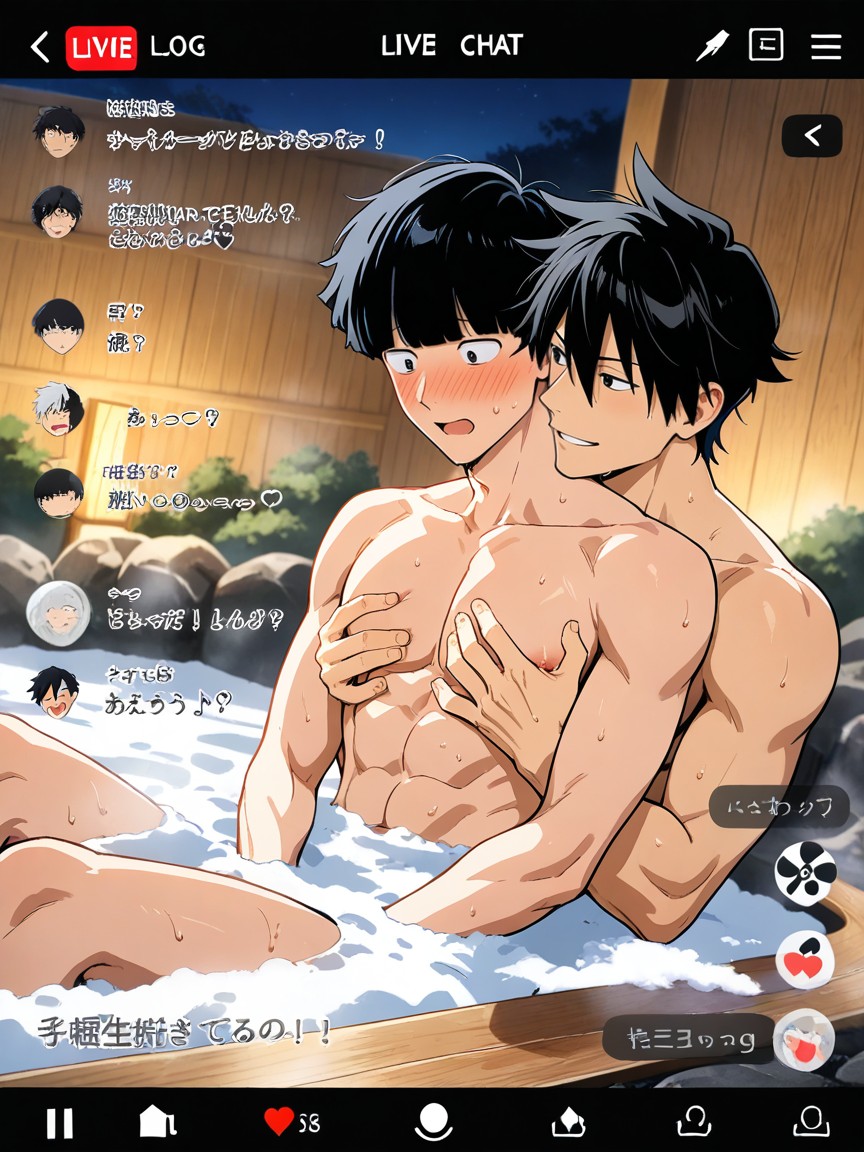Aroused, Japanese, Sitting AI Gay Porn