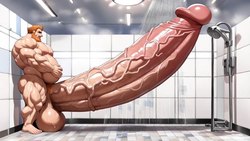 Hyper Macro Penis Longer Than Body, Gigantic Hyper Penis Wider Than His Own Body, Impossibly Long Hyper Penis AI Gay Porn