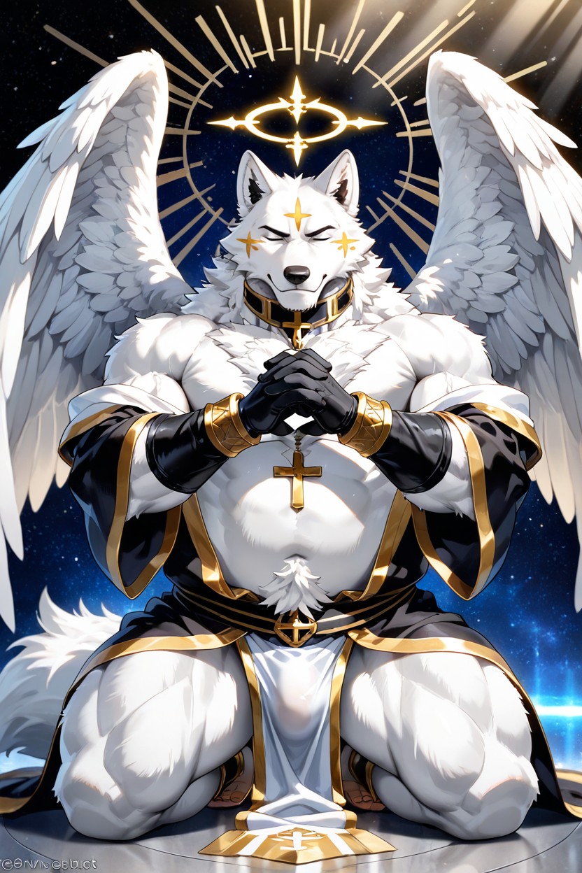 High Detail, Black And White Fur, White Muzzle AI Gay Porn