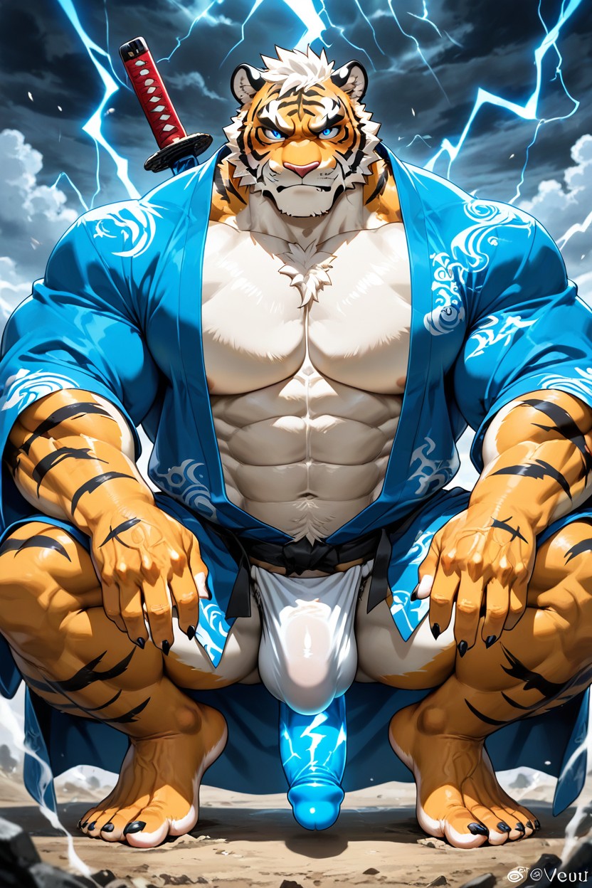 Battlefield Setting, Defined Abs, Dramatic Lighting AI Gay Porn