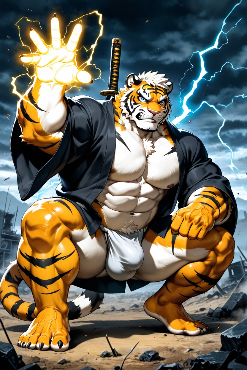 Fat, Tiger, Furry AI Gay Porn