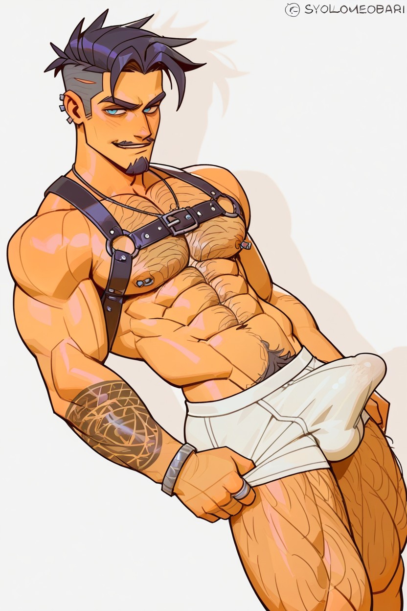 Abs, Suyohara, Leather Harness AI Gay Porn