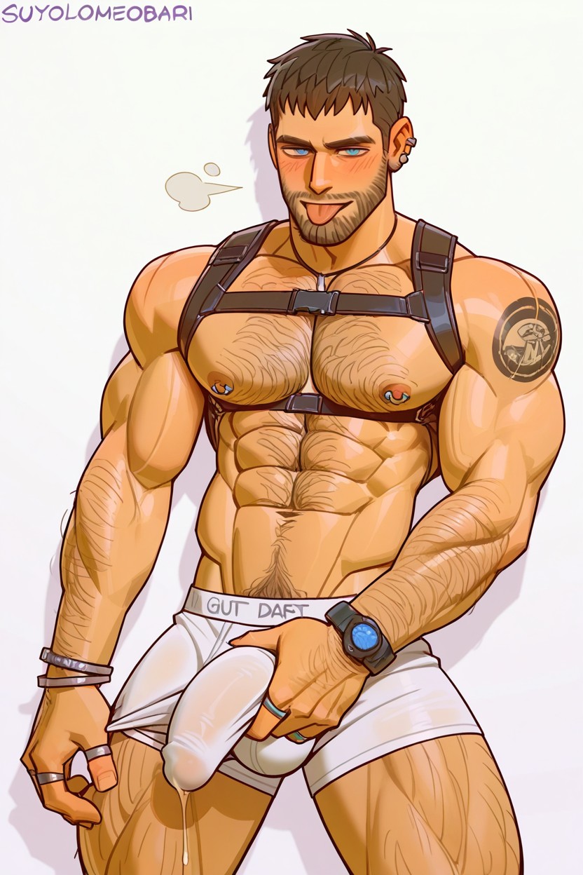 Nude, Handsome, Chest Hair AI Gay Porn