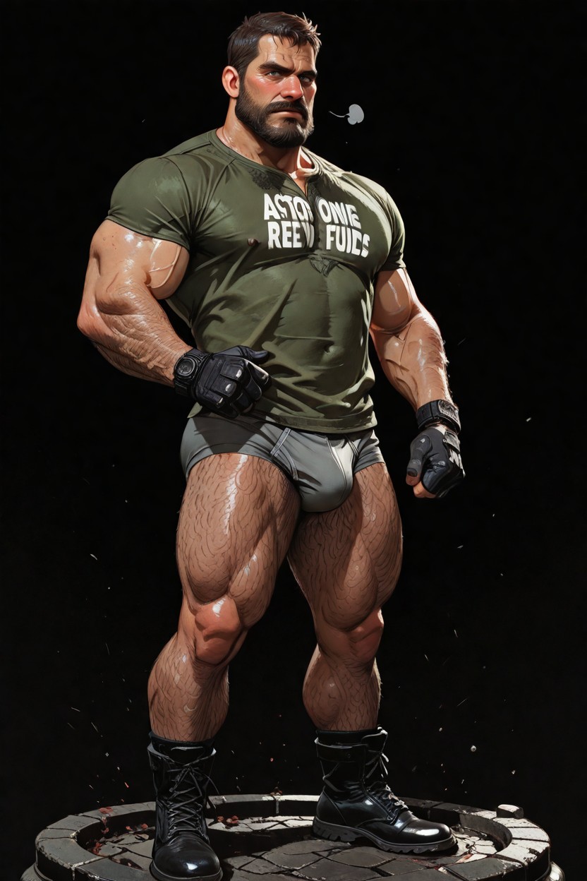 Arms Relaxed, Hard Shadows, Highly Detailed AI Gay Porn
