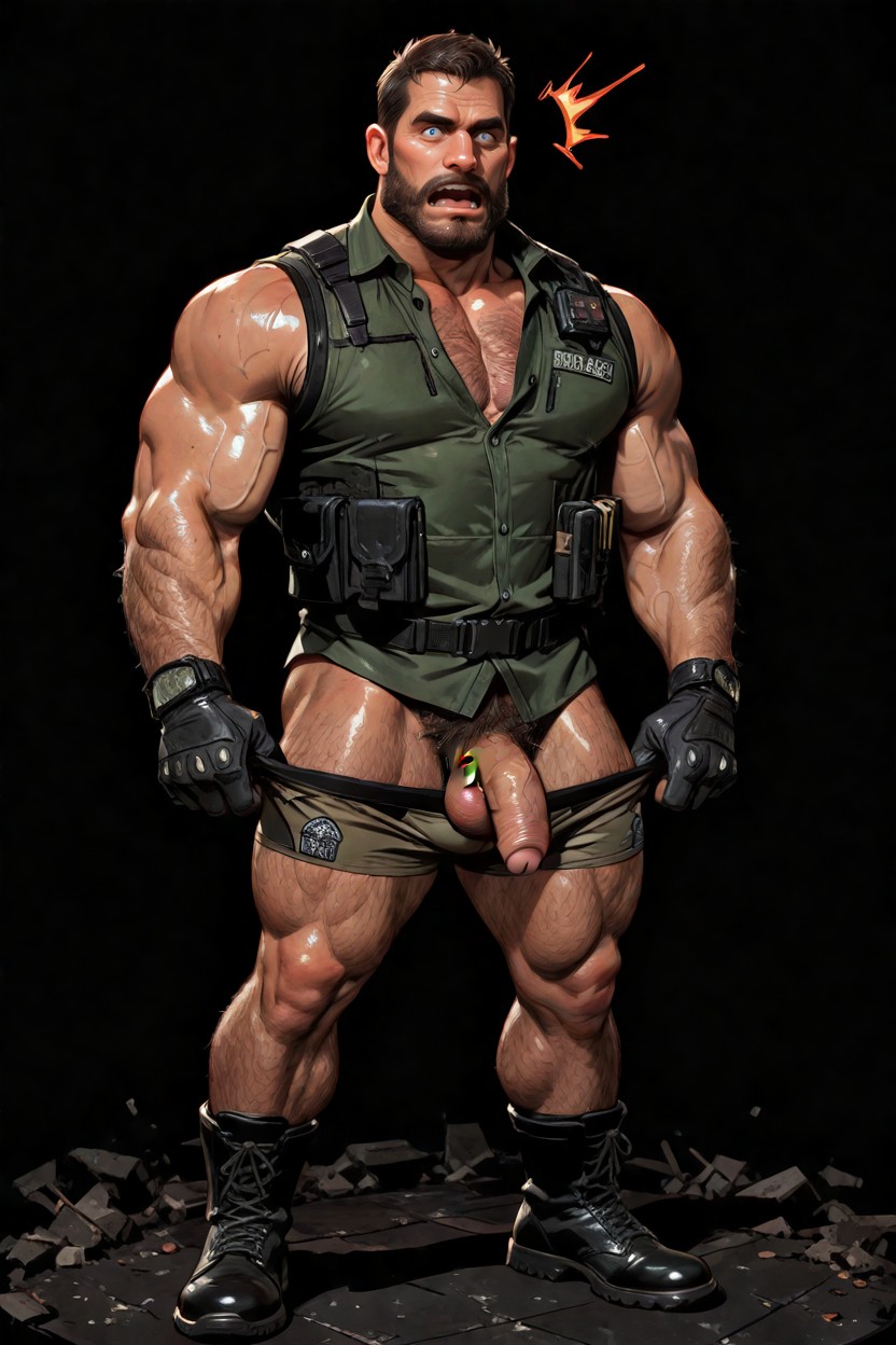Simple Black Background, Only One Man, The Bodies Is AI Gay Porn