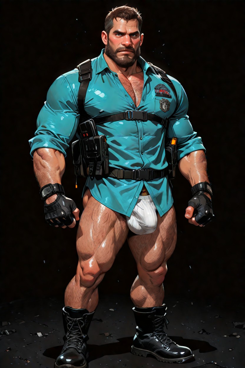 Sharped Masculine Jaw, Dont Has Pants, No Pants AI Gay Porn