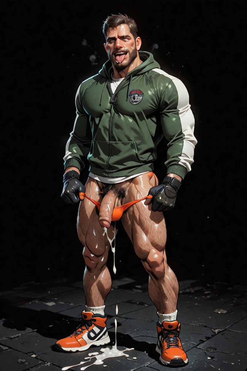 Full Body, Male Body, Aggressively Excessively Long Curly Body Hair Everywhere AI Gay Porn