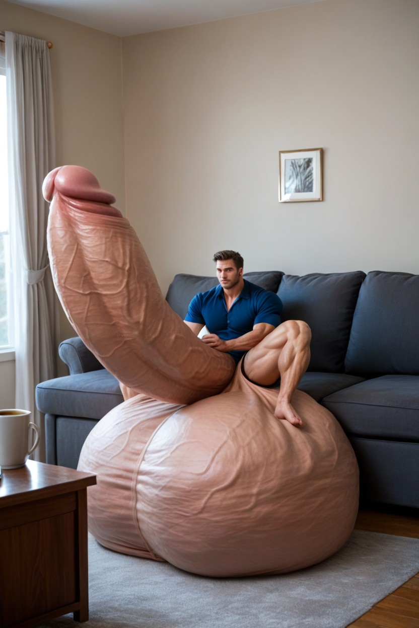Oversized Hyper Penis, Extreme Hyper Balls, Solo Male KI Schwulenporno