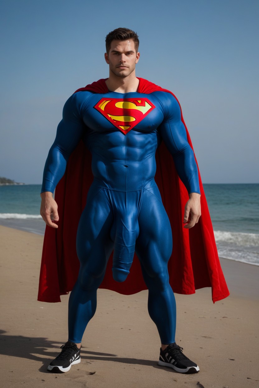 Red Cape, Blue And Red Suit, Hyper Six Pack Abs Porno gay IA